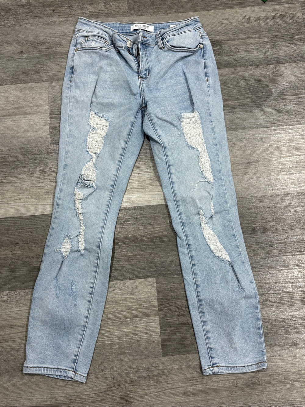 Judy Blue Light Wash Distressed Women's Jeans
